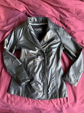 Wilsons Leather Black Double-Breasted Leather Jacket